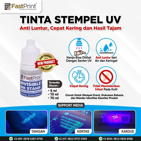 

Stok Terakhir Tinta Stempel UV Invisible Ink Kontrol Tanda Masuk 5ML 5 ML Berkualitas