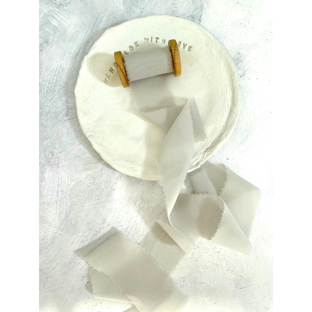 

RIBBON IN FOG - wedding ribbon / calligraphy ribbon / vows ribbon / pita buket / pita vow / wedding styling