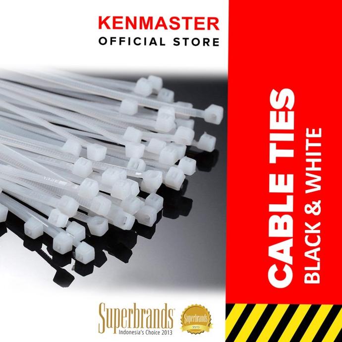 

BAYAR COD Kenmaster Cable Ties 3.6X20cmX50Pcs Black + White ( 2 Pack ) EKSLUSIF Kode 159