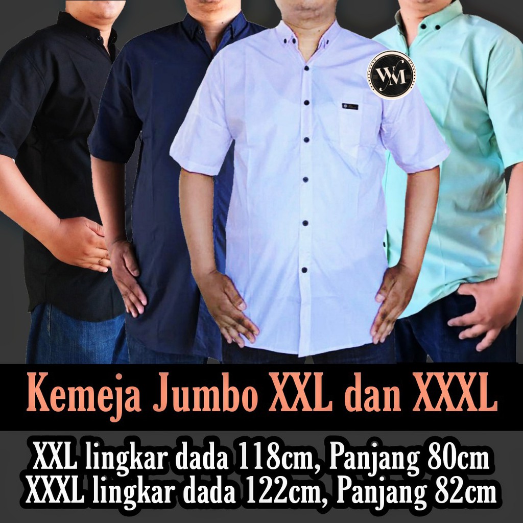 Kemeja Polos Jumbo XXL dan XXXL