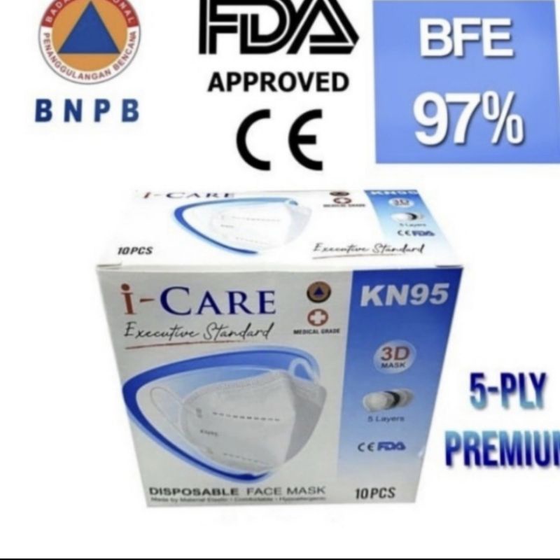 masker KN95 icare 5ply single pack, Hrg untuk isi 10pcs/pack