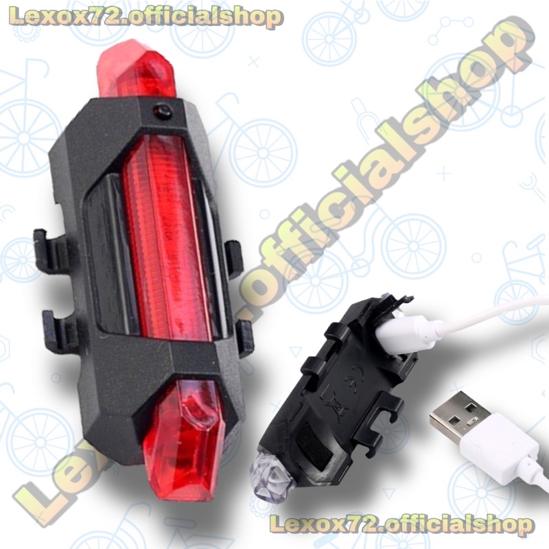 TaffLED Defensor Lampu Sepeda 5 LED Taillight Rechargeable - DC-918 - Red