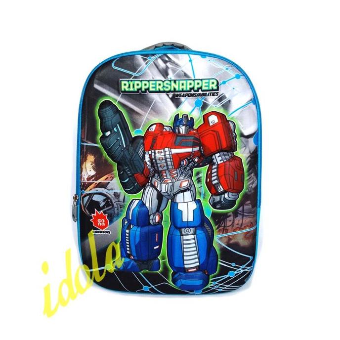 Tas Ransel Anak Sekolah SD Cannon Motif RipperSnapper Optimus Prime 3D