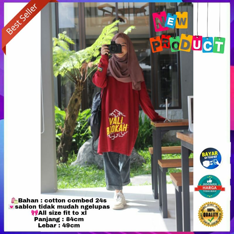 Termurah - Kaos Wali Barokah Kaos Syar'i Kaos Wanita Lengan Panjang Kaos Wanita Panjang Murah