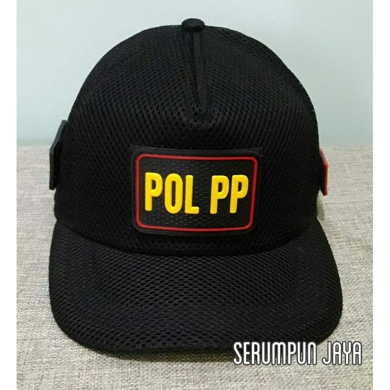 TOPI SATPOL PP - TOPI POL PP JARING 3PATCH DOUBLE MESH VELCRO