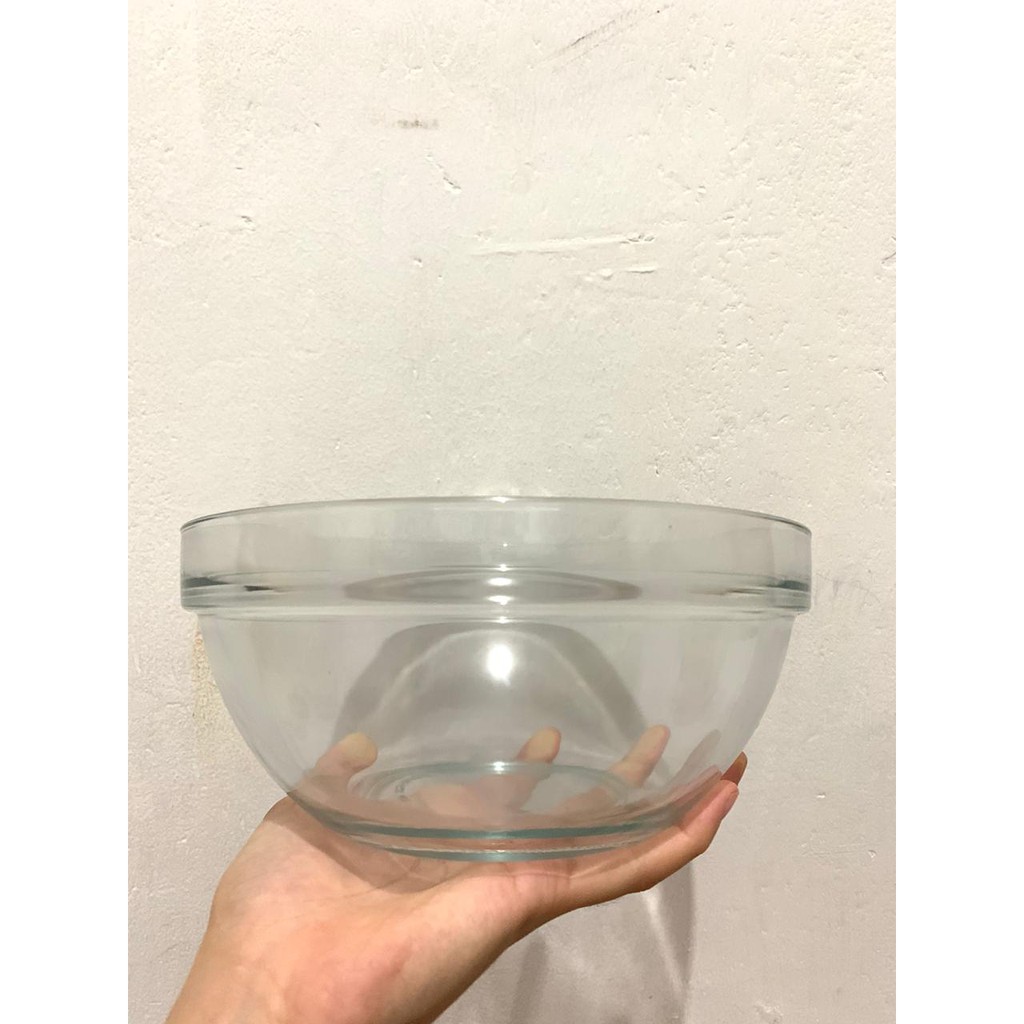 Mangkok Kaca Bulat 20 cm / Mangkok Sayur / Mangkok Saji / Mangkok Kaca Bening / Mangkok Besar /