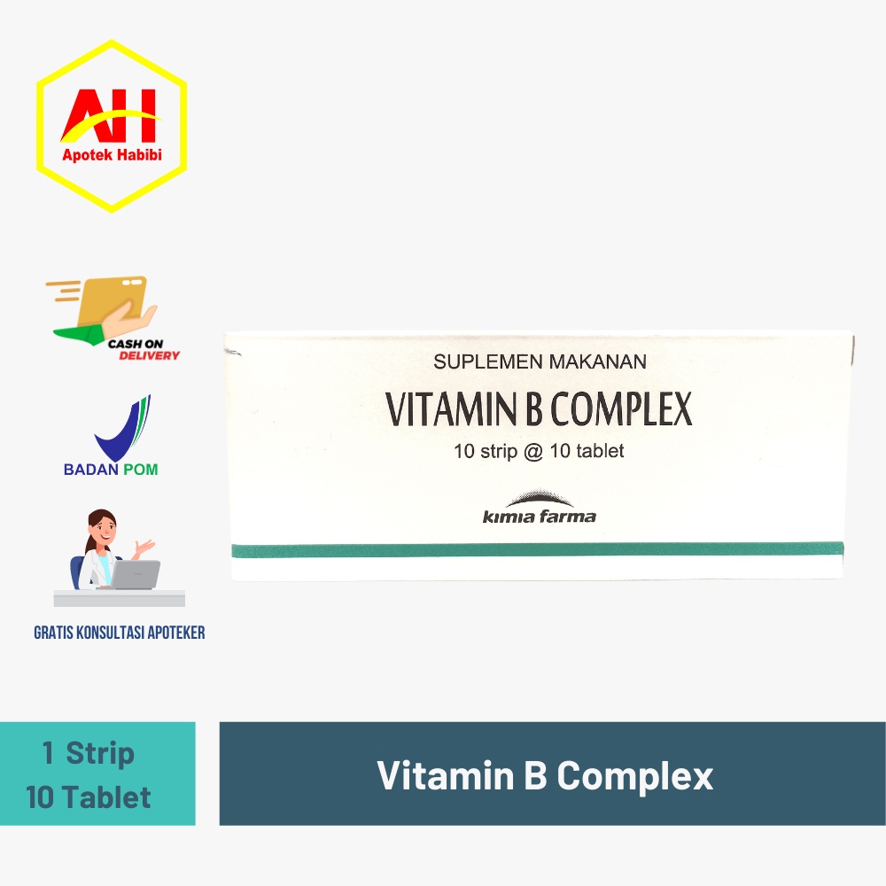 Jual VITAMIN B COMPLEX B KOMPLEK PERSTRIP ISI 10 TABLET | Shopee Indonesia