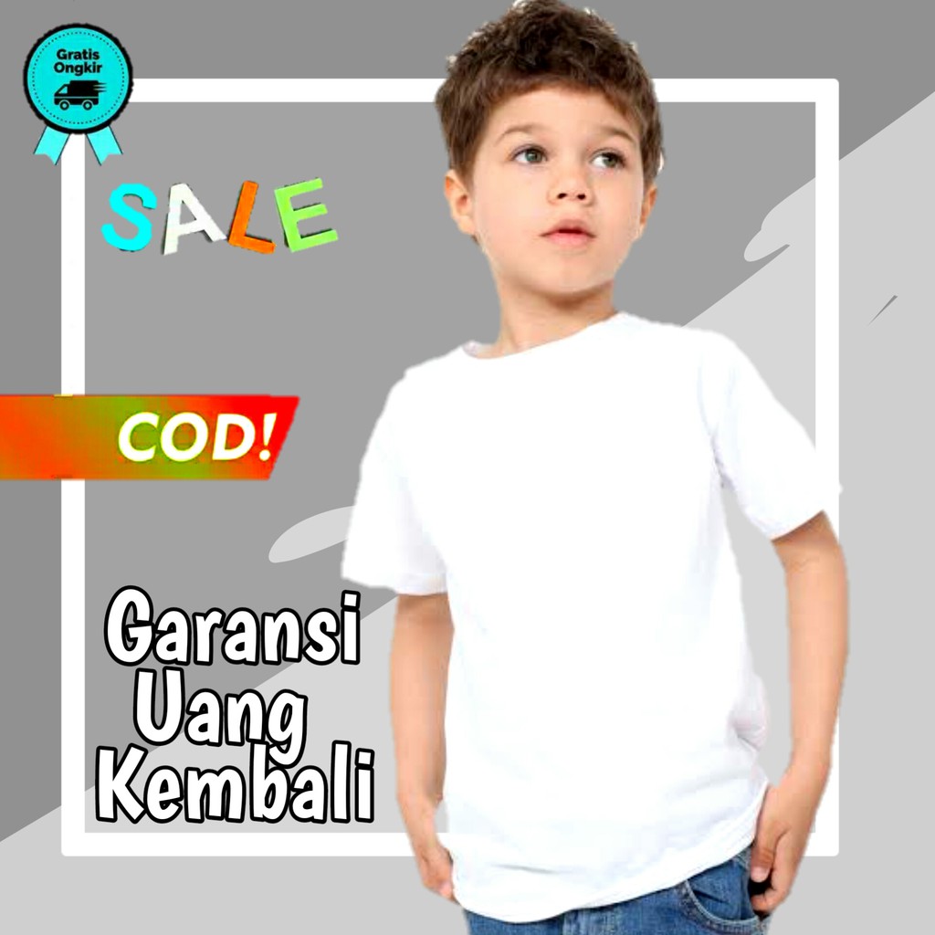 kaos putih polos anak kaos polos anak kaos anak laki baju polos anak kaos oblong anak KE104