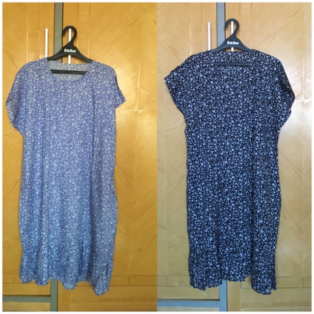 Daster habel,csl,& tanpa merek katun rayon selutut rampel motif bunga