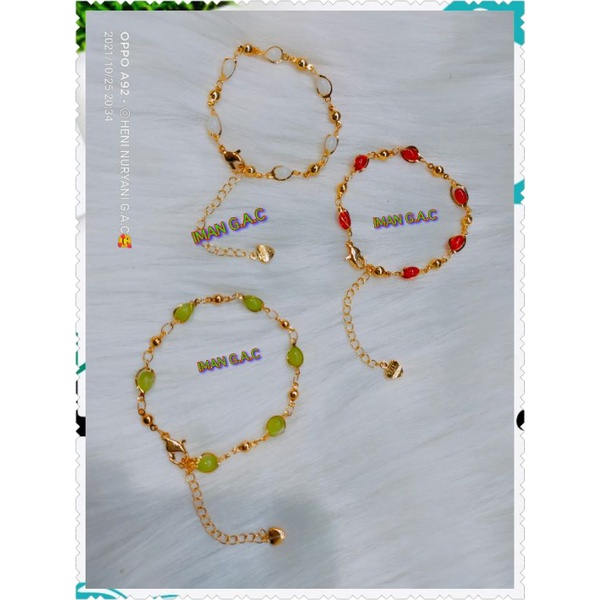 Gelang Xuping gold gelang tangan dewasa rantai giok/gelang Xuping batu giok 24k warna emas/gelang rhodium batu giok