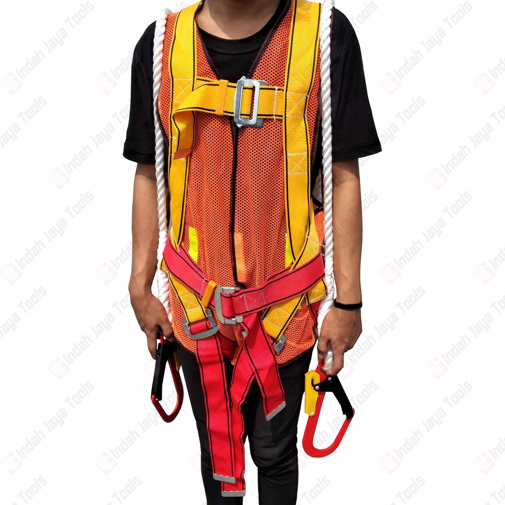 I-SAFE ABSORBER Full Body Harness SNI DOUBLE HOOK Safety Belt Sabuk