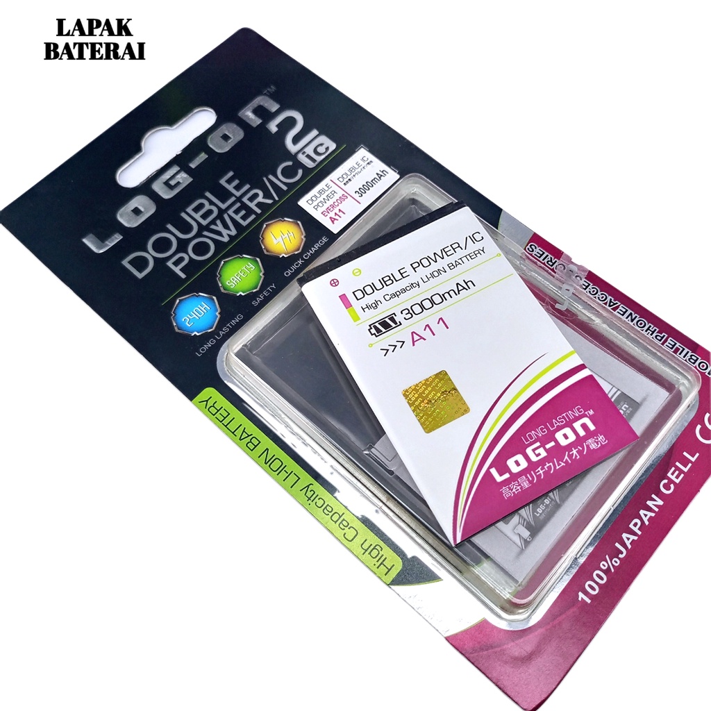 LOG - ON Baterai Evercoss A11 Double IC Protection Battery Batre