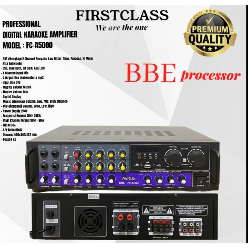 Amplifier Power Mixer Karaoke Bluetooth Original Firstclass FC A5000 FC A 5000