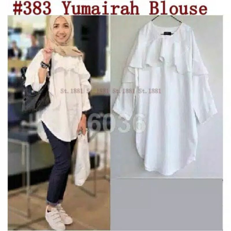 Big Size Yumairah blouse putih