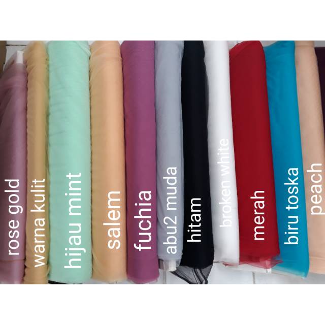 Kain soft tulle/ tile polos halus /tile perancis/ tile ...