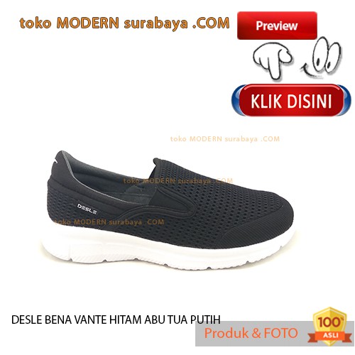 DESLE BENA VANTE HITAM ABU TUA PUTIH sepatu pria sepatu casual slip on