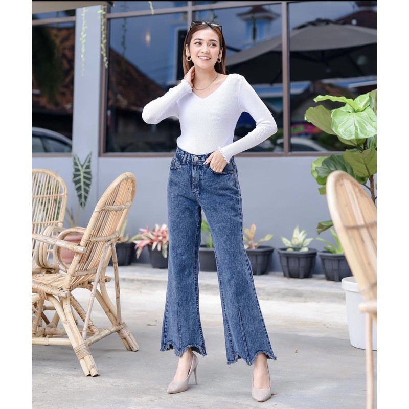 SENA JEANS CUTBRAY HIGTWASH / CEALAB JEANS CUTBRAY WANITA /CELANA JEANS WANITA MURAH|1 KG MUAT 2 PCS