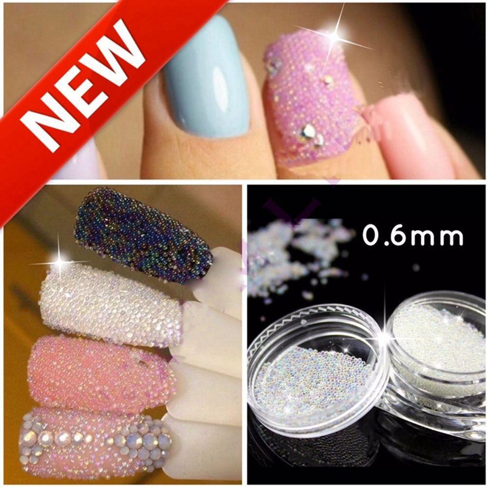 Top 0.6mm Nails Art Beads Hot Sale Transparan Dekorasi AB Kristal