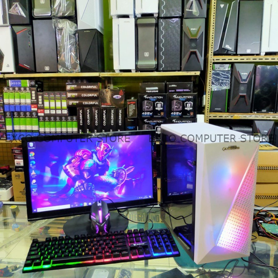 komputer gaming full set murah gaming, editing, bisa gta v, pes 2025, valorant, genshin impact dll.