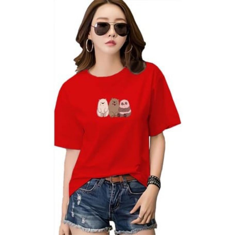 XOS - KAOS DISTRO 3BEARS UNISEX COTTON COMBED 24S / KAOS POLOS TERBARU / KAOS LENGAN PENDEK KEKINIAN / KAOS TRANDING / KAOS MURAH / FLASHSALE / SHOPEEFEED / FASHION UNISEX / RACUN SHOPEE / BAJU PROMO TERBARU