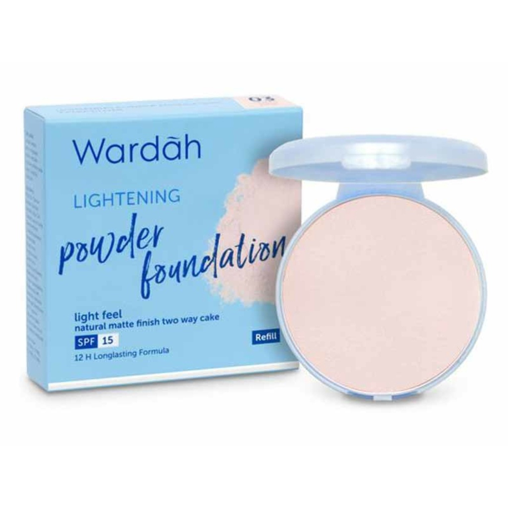 WARDAH Lightening Powder Foundation Light Feel 12gr Full / Refill