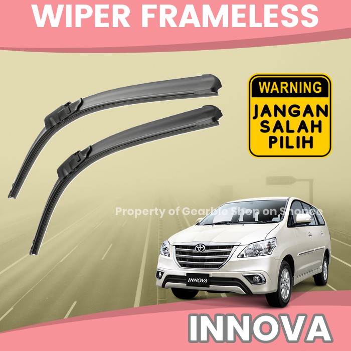 WIPER MOBIL INNOVA WIPER DEPAN INNOVA KARET WIPER KACA MOBIL FRAMELESS KIJANG INNOVA SEPASANG 1 SET