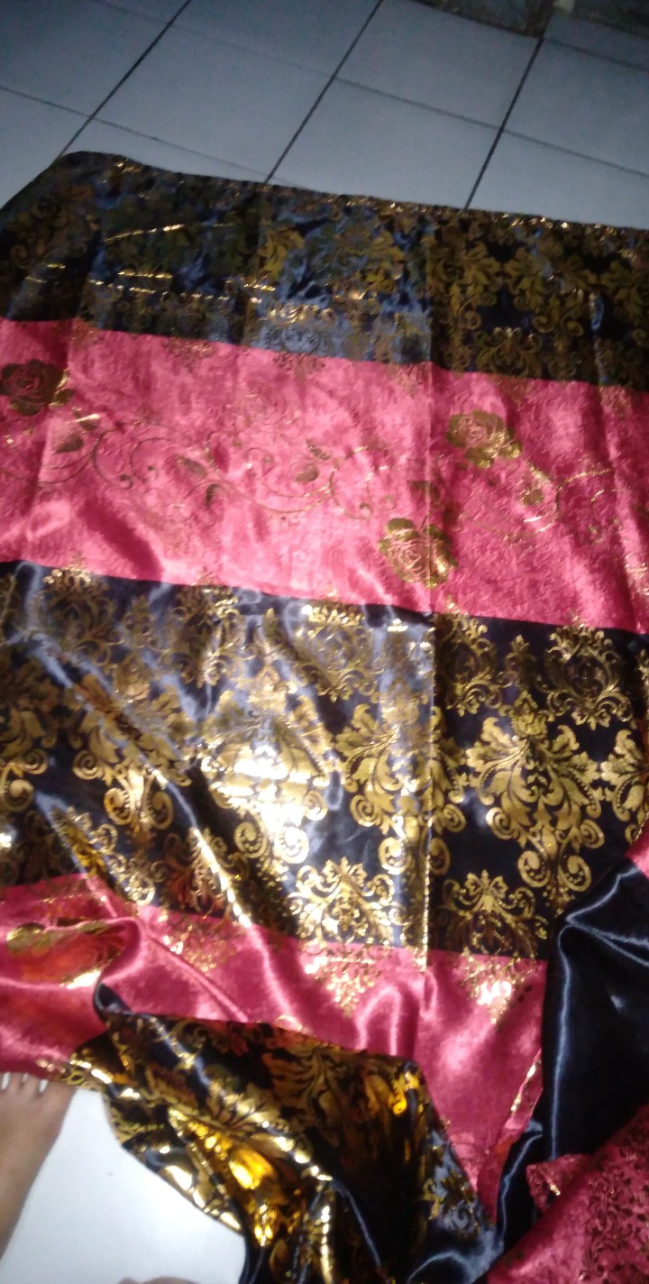 Gorden Jendela Pintu Embosh Model Smokring#coklat#merah#hijau#silver#ukuran Lebar 120 Cm Tinggi 230c