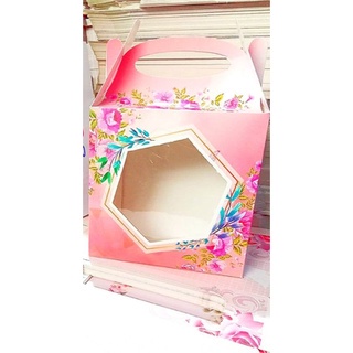 

Box mangkok twotone 15x8x15 Pink Motif BIRD ivory 300Gr