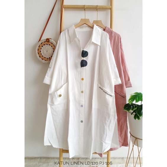 tunik katun linen import jumbo