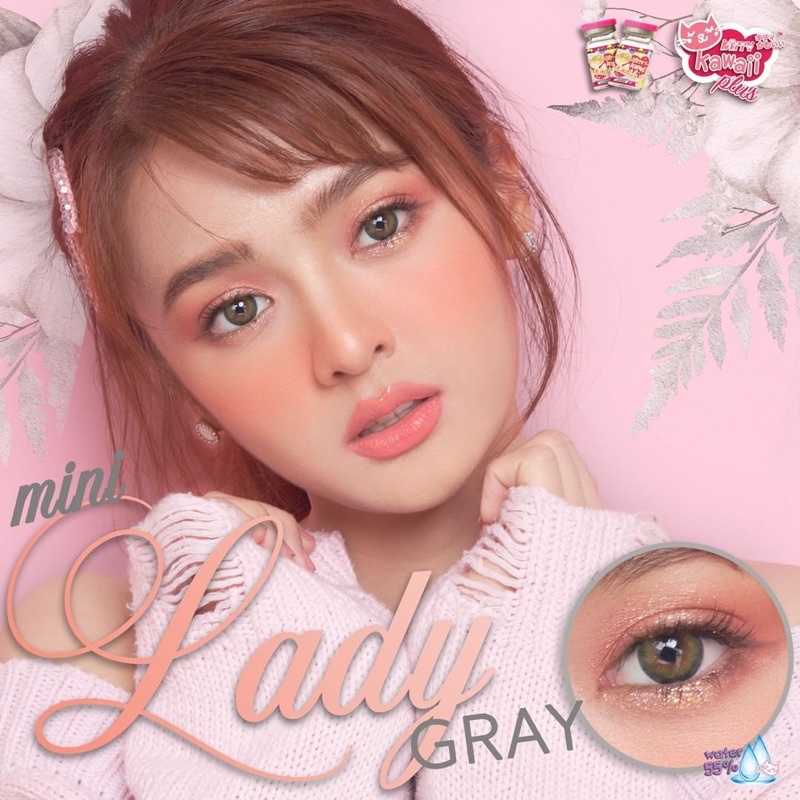 Softlens Kitty Kawaii Mini Lady Gray / Grey / Abu Normal Minus Beda Minus