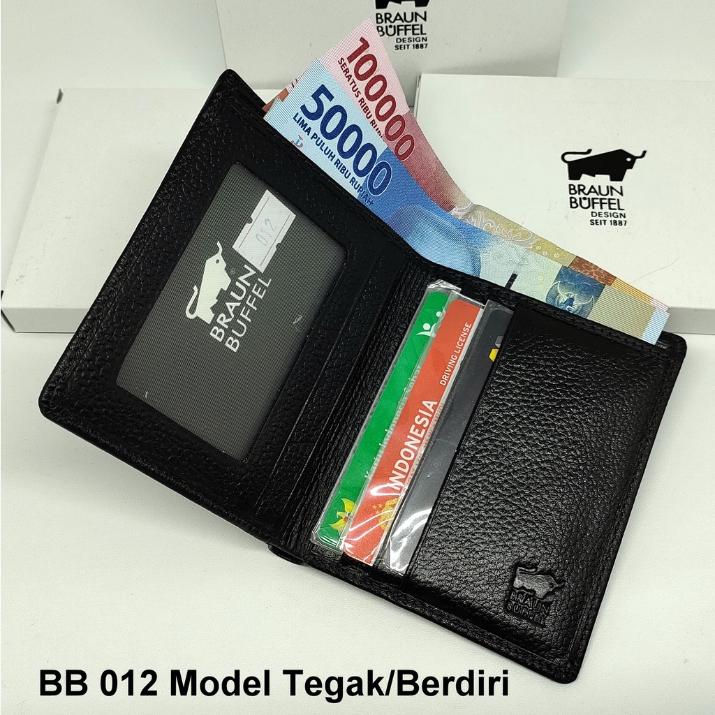 DOMPET PRIA KULIT IMPORT BRAUN BUFFEL BB 012 MODEL TEGAK BERDIRI