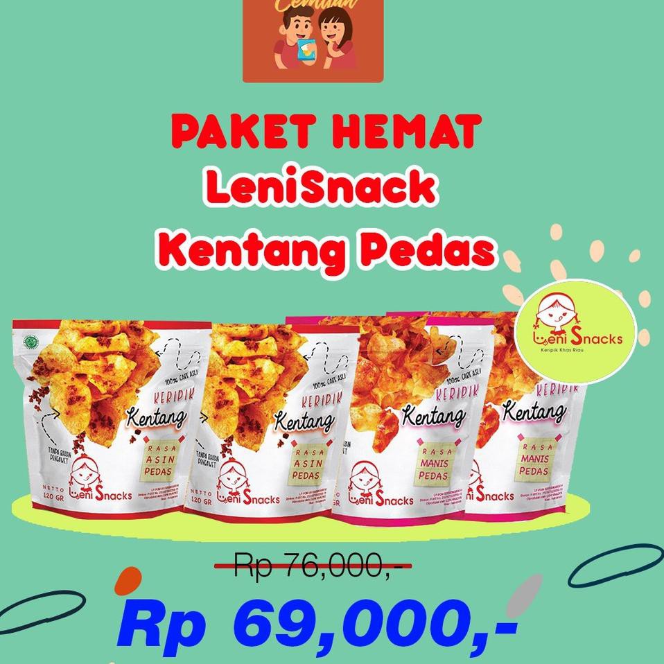 

SALEE! PAKET HEMAT LENI SNACKS KENTANG PEDAS