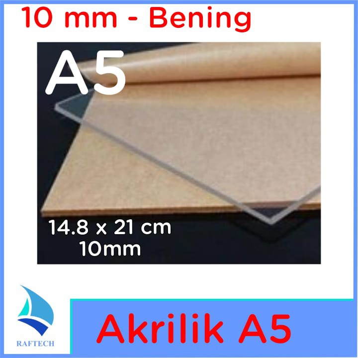 Akrilik A5 Lembaran 10mm Acrylic 10 mm Bening Transparan Marga Cipta