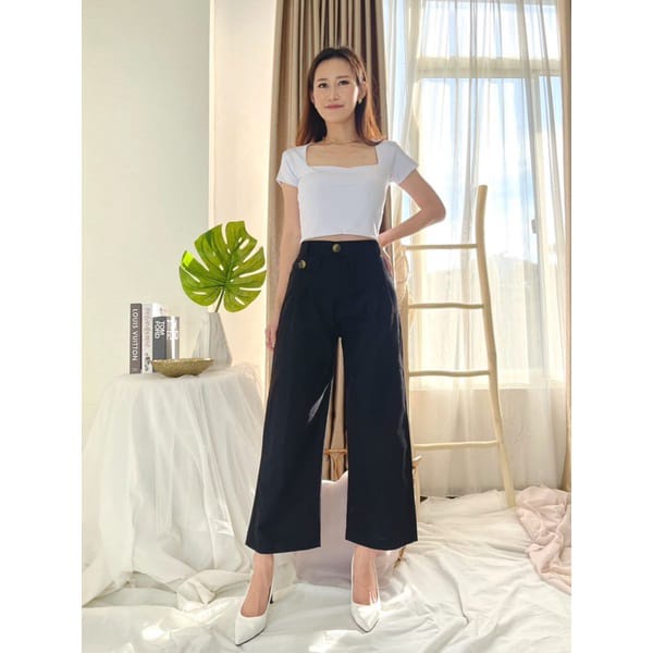 LINEN ANGEL LOOSE PANTS HIGHWAIST PREMIUM/CELANA KULOT/CELANA KULOT WANITA