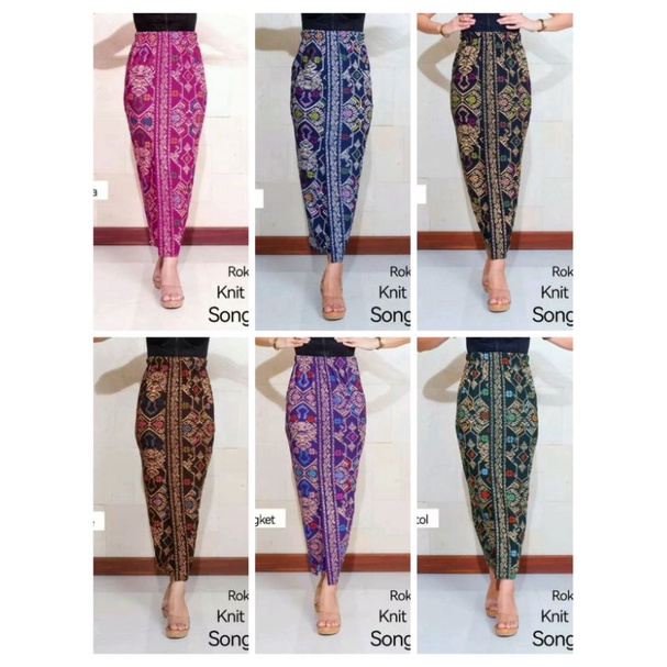 Rok Panjang Span / KAMEN BALI JADI KNIT STRECH MOTIF SONGKET / SONGKET BALI