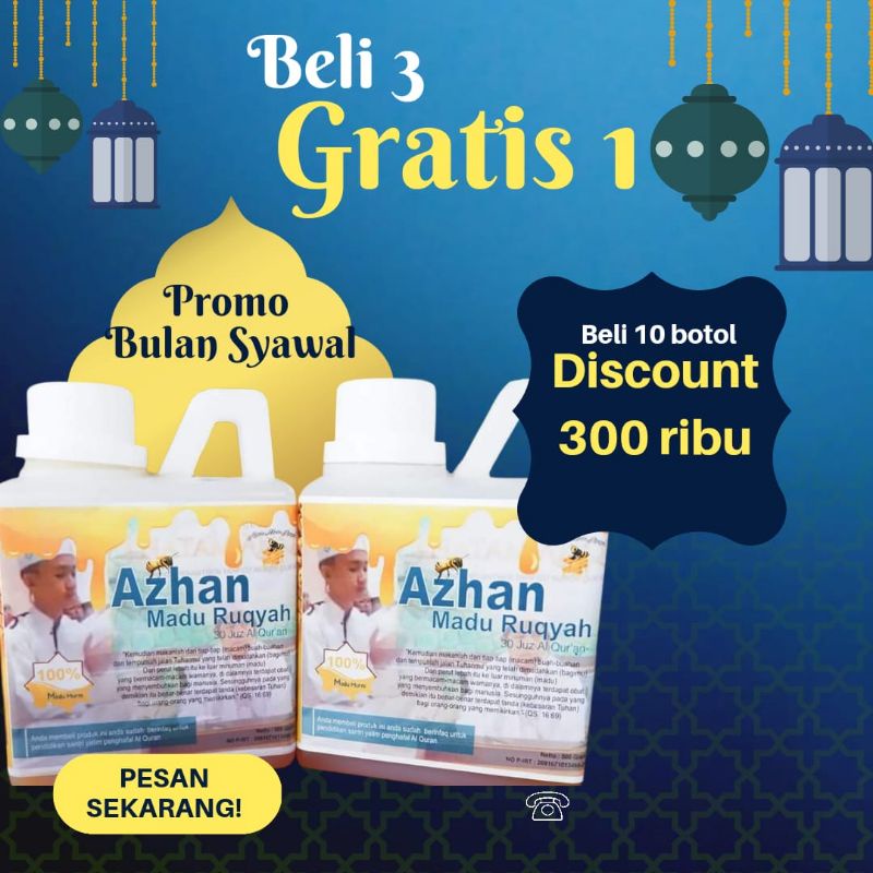 

PROMO MADU BELI 3 GRATIS 1 AZHAN MADU RUQIYAH