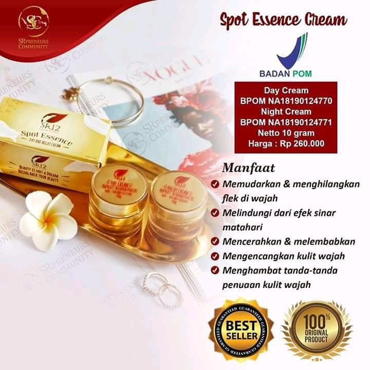 SPOT ESSENCE CREAM SR12/KRIM WAJAH BPOM/ KRIM MALAM/KRIM PEMUTIH WAJAH/KRIM PEMUTIH/KRIM