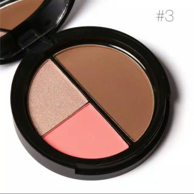 Focallure 3 Face Colours Highlighter Contour Blush / FA20