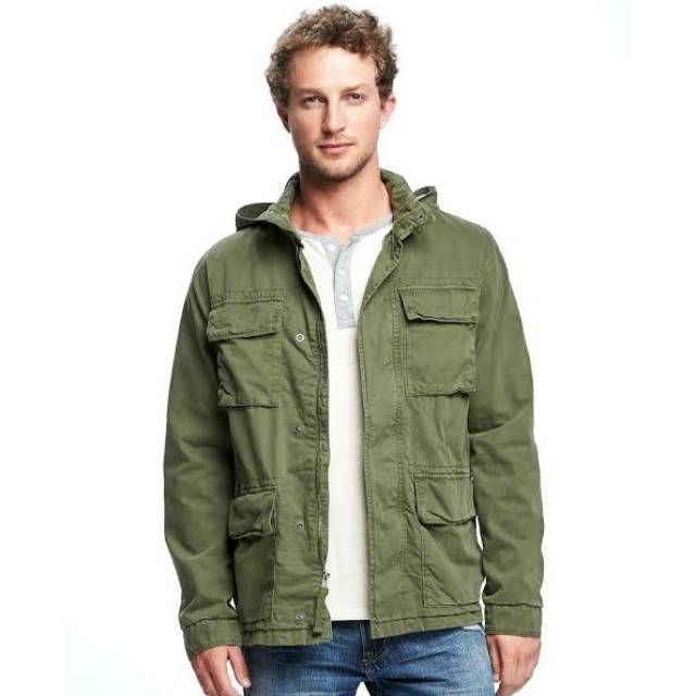 Jaket parka old navy hidden hood military xxl Termurah