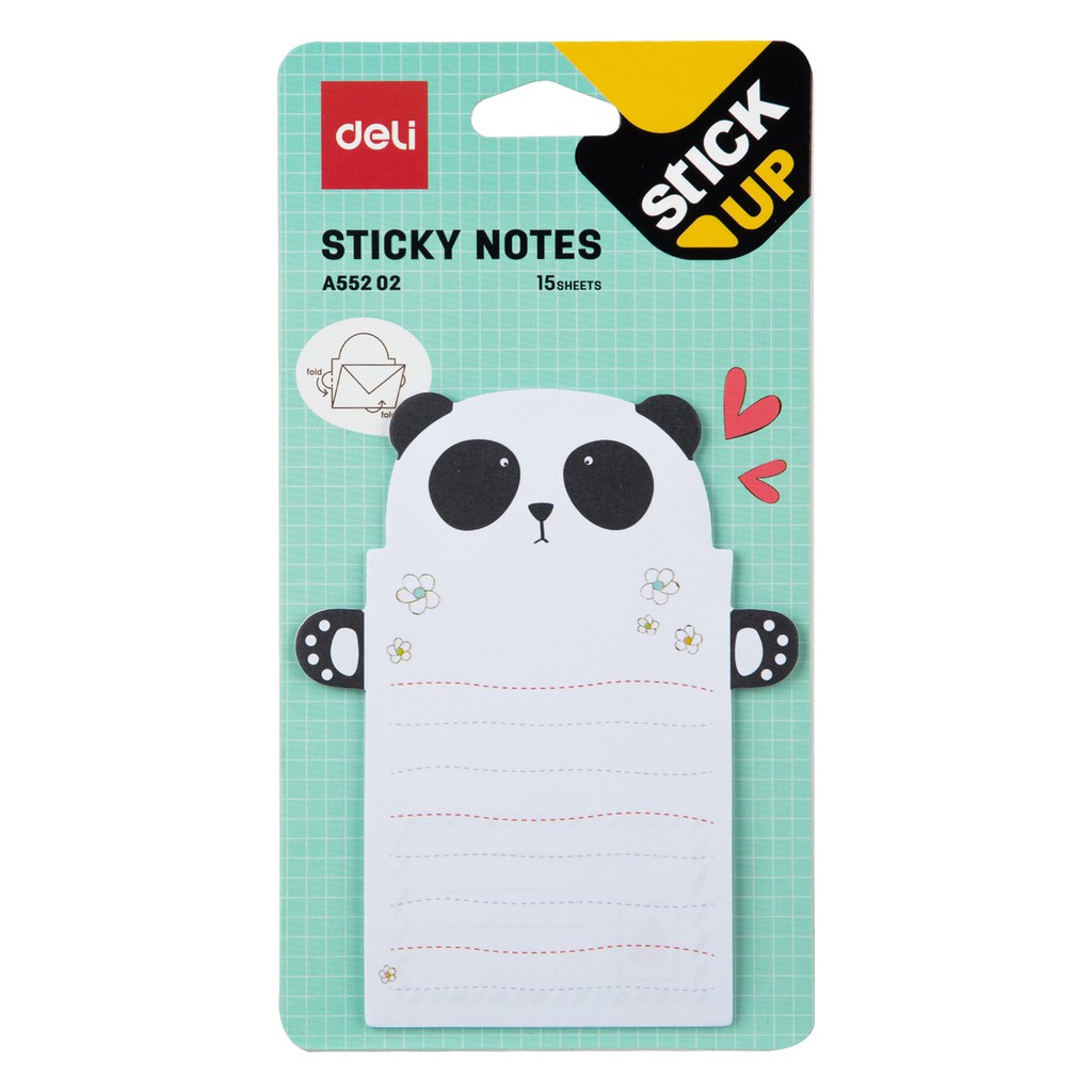 HAPPY TIME DELI STICKY NOTES STICK UP MEMO TEMPEL MODEL AMPLOP/WARNA NEON KARAKTER LUCU ALAT TULIS KANTOR SEKOLAH KULIAH A55202 A55202