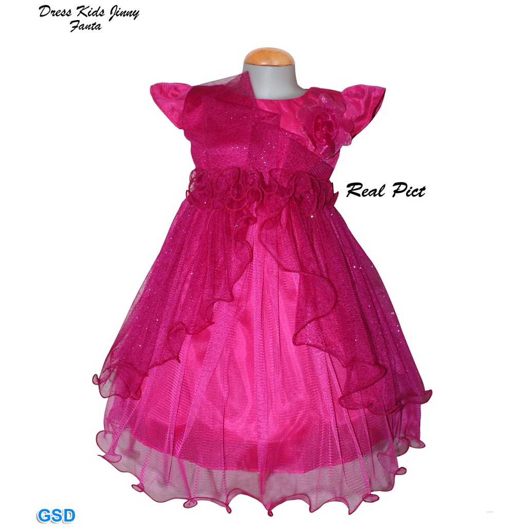 Dress Kids Jinny/Gaun Pesta Anak Kasual Motif Brukat/ Terusan Dress Anak Umur 1-5 Tahun/ Mini Midi Dress Best Seller