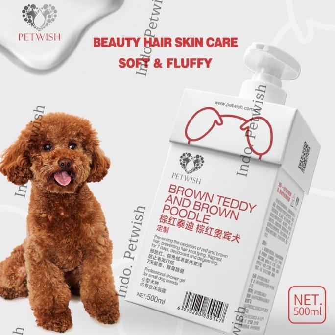 DISKON PERAWATAN ANJING PETWISH SHAMPO ANJING 500ML - BROWN/RED TEDDY POODLE - DOG SHAMPOO TERBAIK