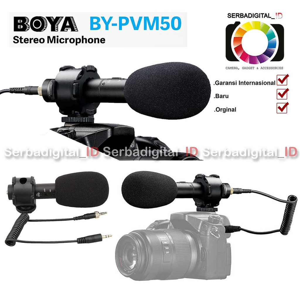 BOYA BY-PVM50 Stereo Condenser Microphone For Nikon/Canon/Panasonic