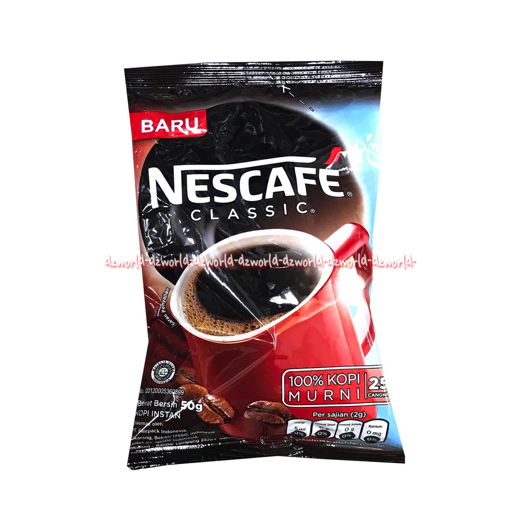 Nescafe Classic 50gr Kopi Robusta Terbaik Instan Neskafe Klasik Dulgona