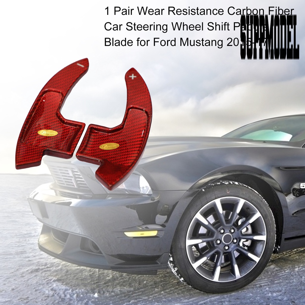 1 Pasang Cover Setir Mobil Bahan Carbon Fiber Tahan Lama Untuk Ford Mustang 2015-17