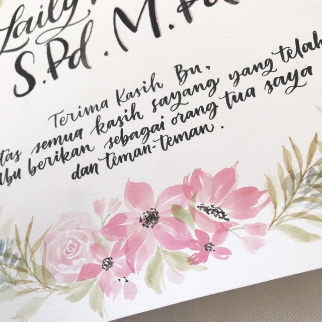 Handmade Custom Large Lettering Ilustrasi Ucapan Terimakasih Kado Ultah Wisuda Pernikahan Shopee Indonesia