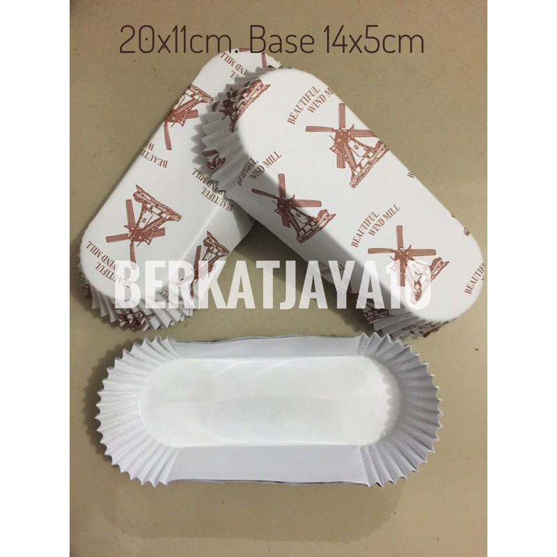 Oval Cake Case (isi 50 pcs) Cupcake Alas Roti Laminating Anti Lengket