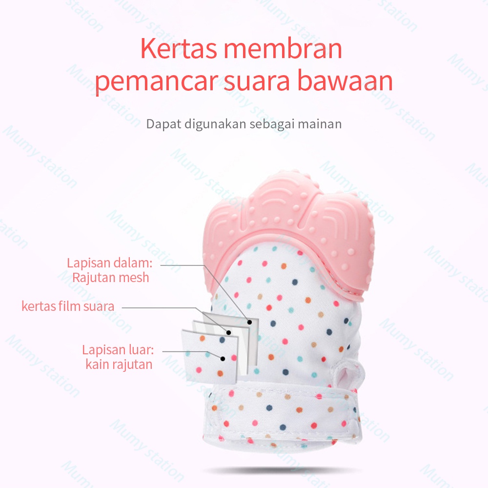 1PCS Sarung Tangan Teether Bahan Silikon BPA Free Mainan Gigitan bayi