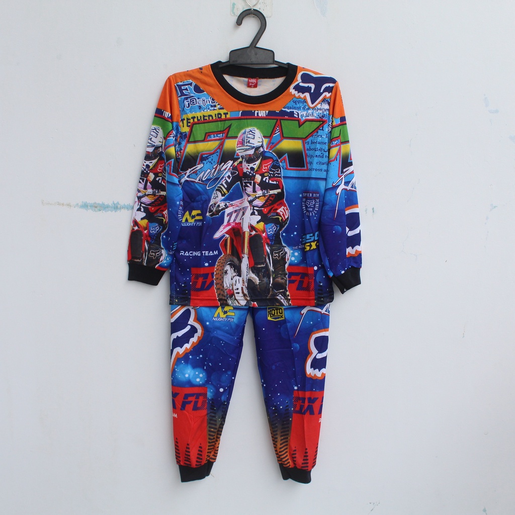 stelan baju cross anak/baju cross racing hill/baju trail anak size 1-12thn