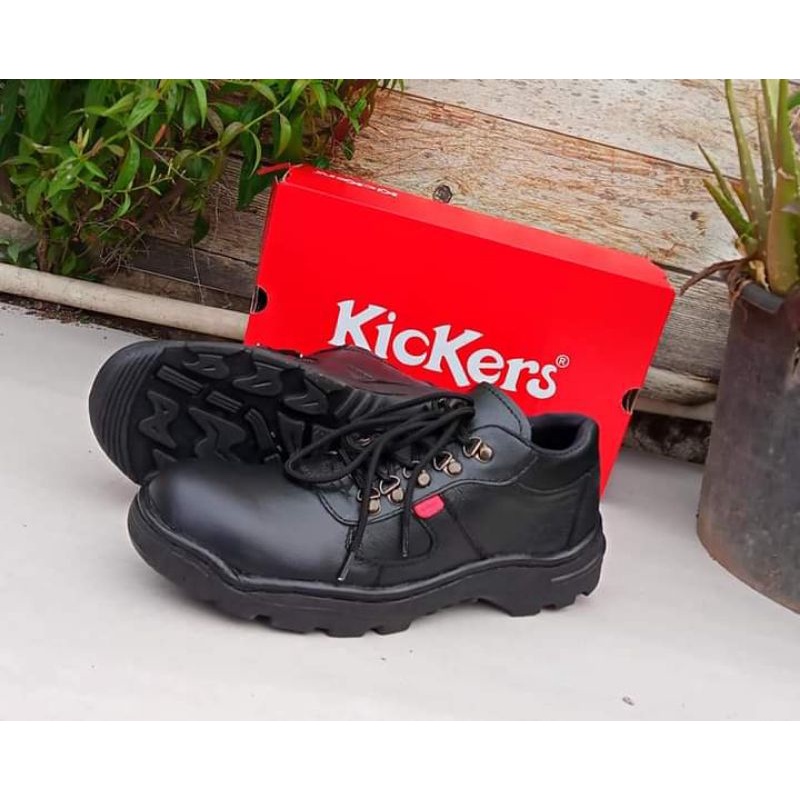 kulit asli sepatu froyek Kickers sefty ujung besi .sepatu boots kerja lapangan/kantoran.sepatu touring